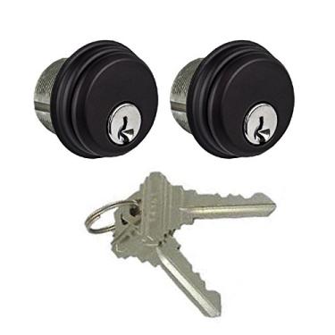 Imagem de McAvory Os cilindros de encaixe de fechadura de porta comercial servem para fechadura Adams Rite Kawneer Vistawall Deadbolt, em Duronotic (pacote com 2, chaves combinando)