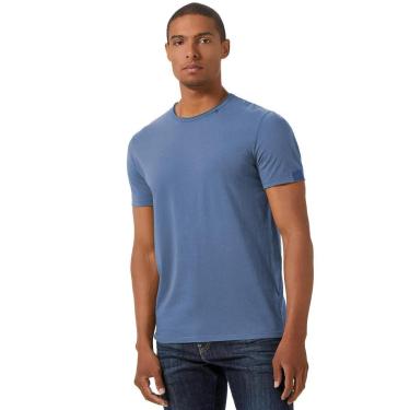 Imagem de Camiseta Replay Masculina Basic Embroidered Logo Azul Claro-Masculino