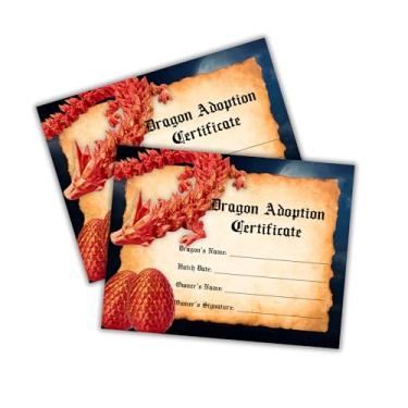 Imagem de Certificado de adoção de dragão | Pacote com 30 21,6 x 28 cm para uso com arquivo de brinquedo de ovo impresso em 3D Fidget com papel Wings Quest Adote um dragão para impressoras vendedores DIY