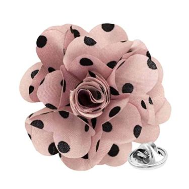 Imagem de Vittorio Vico Alfinete de lapela de flor de bolinhas formais masculinos: broche de flores para terno ou smoking, 2.5" (6.36CM), Poliéster, Não aplicável
