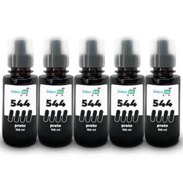 Imagem de 5x Refil Tinta Preta Inova Ink 544 Para L3150 L3250 L3110 L5190 L3210 L5290 L5590 T544