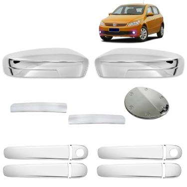 Imagem de Kit Aplique de Maçaneta + Par Aplique Retrovisor + Aplique Grade Dianteira + Aplique Tampa de Combustível + Aplique Moldura Farol de Milha Volkswagen Gol G5 2008 2009 2010 2011 2012 2013