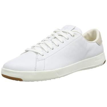 Imagem de Cole Haan Women's GrandPro Tennis Leather Lace OX Fashion Sneaker, Optic White/Optic White, 8 B US