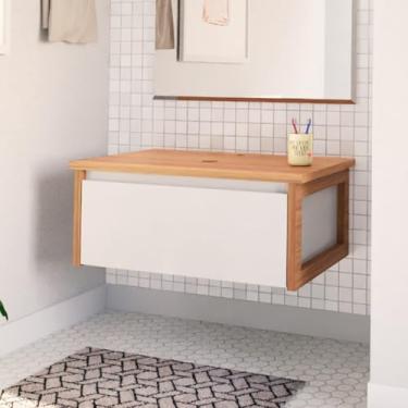 Imagem de Gabinete Bancada Para Banheiro Paris 66cm Sem Cuba Branco