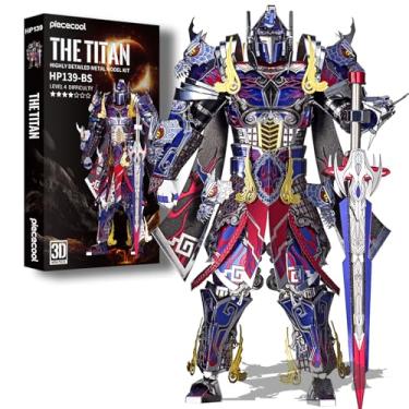 Imagem de Piececool 3D Metal Puzzles Mecha Model Kits-The Titan Figure Model Building Blocks Kits for Adults, DIY Brain Teaser 3D Puzzle for Men Teen Students Hobbies Fidget Toys Gifts -157 Pcs