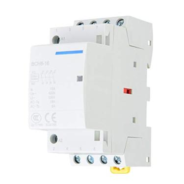 Imagem de Contator CA, 4P 16A 24V 220V / 230V 50 / 60Hz Contator CA Doméstico, Montagem Em Trilho DIN 4NO 35mm, Corrente Nominal 16A (AC-7a), 6A (220V/230V)
