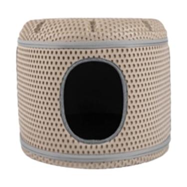 Imagem de Fenteer Cama para gatos, casa para gatos, fundo antiderrapante, condomínio para animais de estimação, cama para gatinhos, gatos internos, descanso, Cor Café