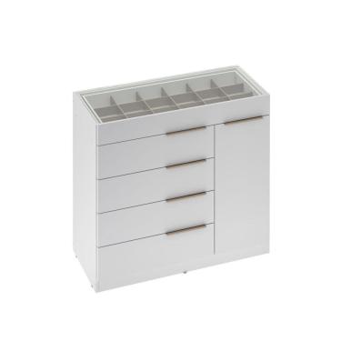 Imagem de Cômoda Lume Com Porta Jóia 5 Gavetas Demartêz Branco