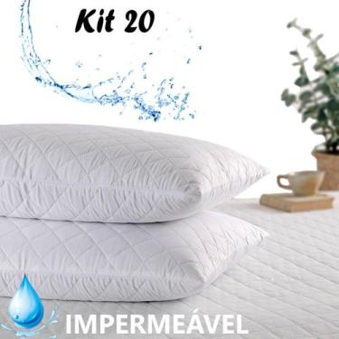 Imagem de Kit 20 Capas Protetora De Travesseiro Fronha Impermeável Antialérgica 