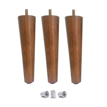 Imagem de Pe Palito 17cm + Bucha Americana Para Moveis - Jthome, Amêndoa Marrom 