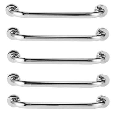 Imagem de Barra Alça Apoio Kit 5 Uni Aço Inox 30cm Suporte Pcd Cadeirante Crianç