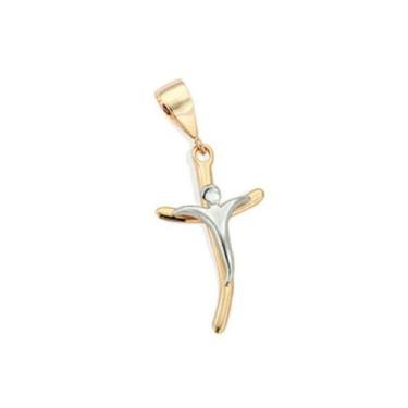 Imagem de Pingente  banhado ouro 3x 24k 18k e 22k  unissex crucifixo cruz com cr