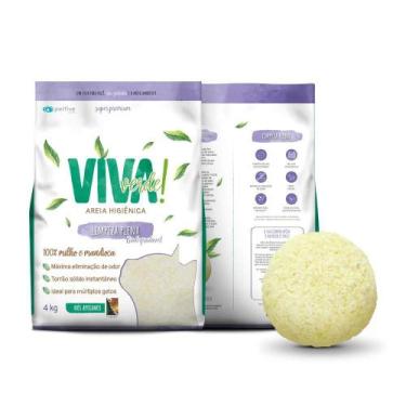 Imagem de Areia Higiênica Viva Verde  Limpeza Plena 4Kg Roxa Bio Fina - Petfive,