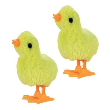 Imagem de 2 Pintinho Amarelinho Brinquedo Pelúcia A Corda Infantil - Art Brink, 