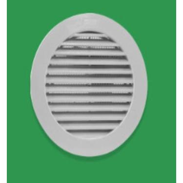 Imagem de Grade De Ventilação Redonda Plástica 150mm Branca Com Tela - Aceadobra