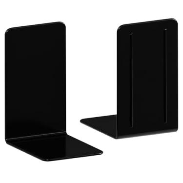 Imagem de Acrimet Bibliocanto Plástico, para Estantes, Prateleiras e Mesas, Suporte para Livros Cor Preto, 2 Peças