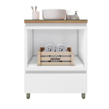 Imagem de Gabinete de Banheiro 70cm com Caixa Organizadora Rainha 70cm MDF Neshe