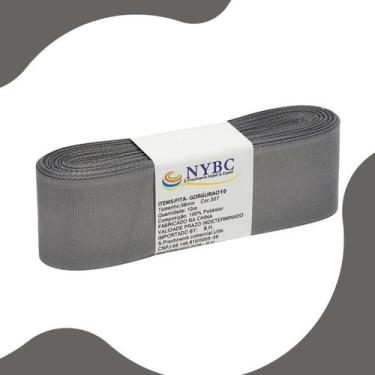 Imagem de Fita Para Laço De Gorgurão Cinza Escuro - 22mm C/10 Metros - Nybc