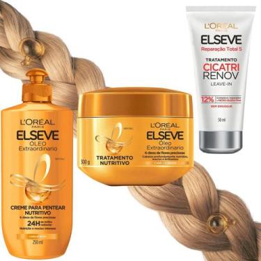 Imagem de Kit Elseve Mascara Oleo Extraordinario Cicatri Renov Total 5 - Loreal 