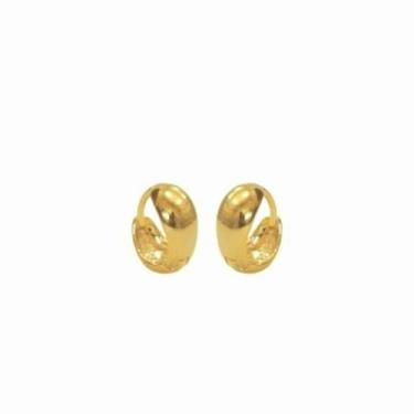 Imagem de Brinco Argolinha Pequena Abaloada Folheado Ouro 18k Antialérgico - Mix