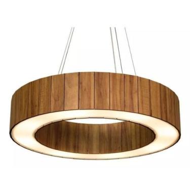 Imagem de Pendente Anel Fechado de Madeira Amêndola - My Lamp Store