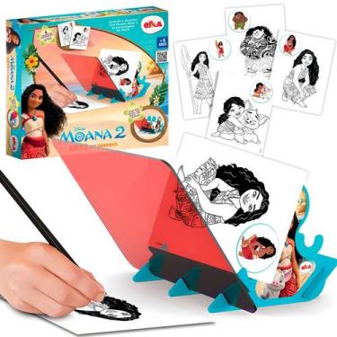 Imagem de Kit Desenho Espelhado Brinquedo Educativo Moana 2 Disney - Elka Brinqu
