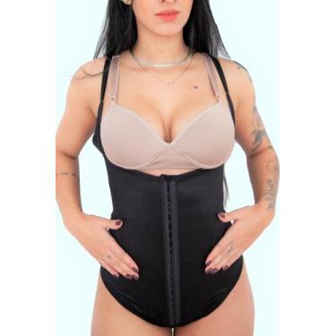 Imagem de Colete Body Modelador 6 Barbatanas Reforçada Colchetes e Fundo - SAGAT
