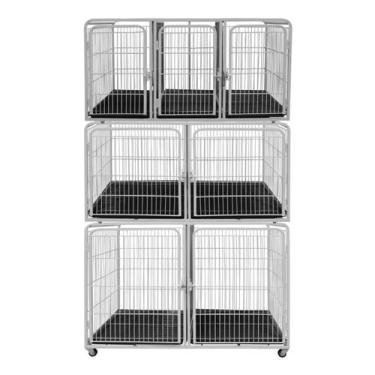 Imagem de Canil Modular 7 Lugares Açomix Branco