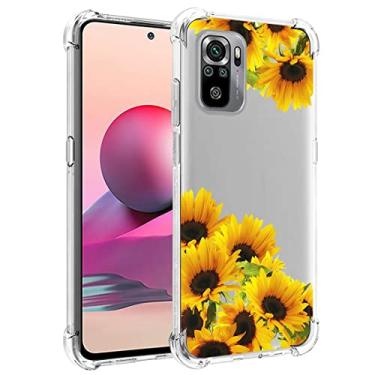 Imagem de Tothedu Capa de telefone para Redmi Note 10 (4G)/Redmi Note 10S M2101K7BG Capa para meninas, capa protetora de telefone traseira de TPU macio à prova de choque para Xiaomi Redmi Note 10S (girassol)