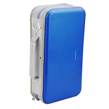 Imagem de Carteira de CD DVD, Wismart 96 Capacidade Resistente de Armazenamento de DVD Capa Rígida de CD Suporte de Disco de DVD Carteiras de DVD Carteiras de Blu-ray Capa Organizadora de Armazenamento Carteira, 96 Capacidade, Azul
