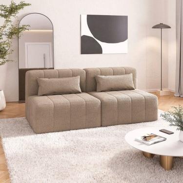 Imagem de Sofá Modular 02 Módulos Poltrona Easybox Cabecasa Madeiramadeira Taupe