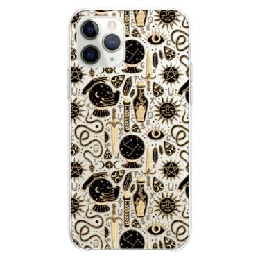Imagem de Cavka Capa de telefone compatível com - iPhone 13 Pro - Capa protetora de feitiçaria de 6,1 polegadas silicone macio transparente gótico mágico à prova de choque design fino tema ouija assustador