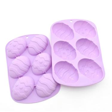 Imagem de Moldes de chocolate de ovo de silicone de Páscoa, 2 peças, molde de bala de ovo para cubo de gelo, sabão, resina, assar bolos