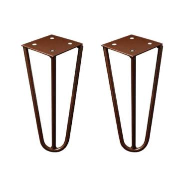 Imagem de Kit 2 Pés de Metal 15 CM Hairpin Legs Mesas de Centro Puffs Bronze G41
