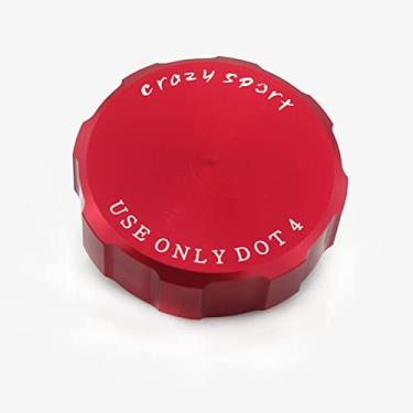 Imagem de Boné de cobertura de reservatório de fluido de cilindro dianteiro de freio dianteiro para YAMAHA YZF-R6 YZFR6 2000-2017 2016 acessórios de motocicleta de alumínio CNC com logotipo 2014 2015 (vermelho)