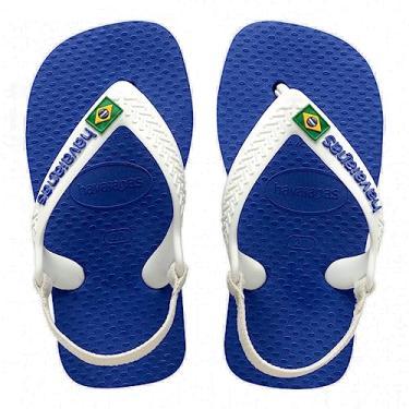 Imagem de Sandálias New Baby Brasil Logo, Havaianas, Azul Naval, 178
