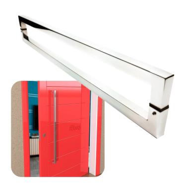 Imagem de Puxador Portas Duplo Aço Inox Polido Slin 50 cm para portas: pivotantes/madeira/vidro temperado/porta alumínio e portões