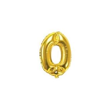 Imagem de Balão Metalizado Número Dourado de 40cm (16 Polegadas) Dourado - Plena