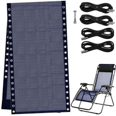 Imagem de COITEK Cadeira Gravidade Zero Reclinável Azul, À Prova D'Água, 43 cm L x 159 cm A, Kit de Reparo com 4 Corda de Substituição, Pátio com Jardim