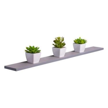Imagem de Prateleira 90 x 15cm Cinza Claro Suporte Invisível - Mercado das Prate
