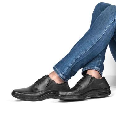 Imagem de Sapato Social Executivo Estilo Sapatênis Masculino Confortável Bico Qu
