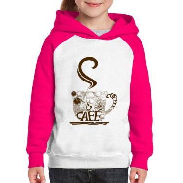 Imagem de Moletom Infantil Café Coffee - Foca na Moda, Branco, Rosa, 10