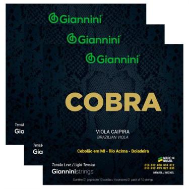Imagem de Kit Com 03 Cordas Giannini Viola Caipira Niquel Tensão Leve