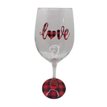 Imagem de Taça Love Namorados Casal Personalizada Vinho Vermelha 490ml - META AT