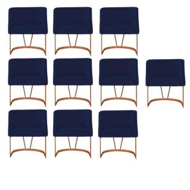 Imagem de Kit 10 Poltrona Cadeira Aurora Luxo Confort Industrial Ferro Bronze Su