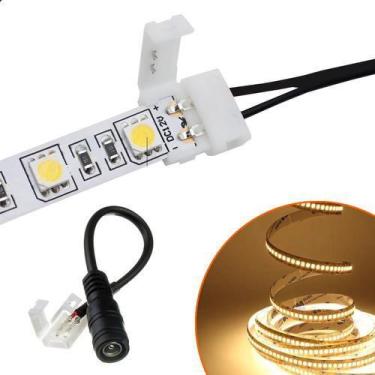 Imagem de 10 Conector Emenda Para Fita De Led 2 Vias Rabicho Fêmea P4 - VLED, 10