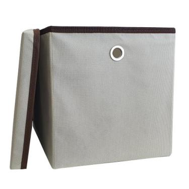 Imagem de Caixa organizadora de Tecido OrganiBox   c/ Ilhós e Tampa de 28x31x38c