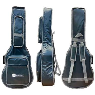 Imagem de Capa Bag Impermeavel Cargo Premium Ny-70 Cinza Para Violão Folk Yamaha