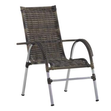 Imagem de Cadeira Vênus Fibra Sintética Varanda Área Edícula Jardim Trama, Cappu