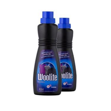 Imagem de Kit 2 Sabão líquido Woolite Roupas Escuras Floral 450ml